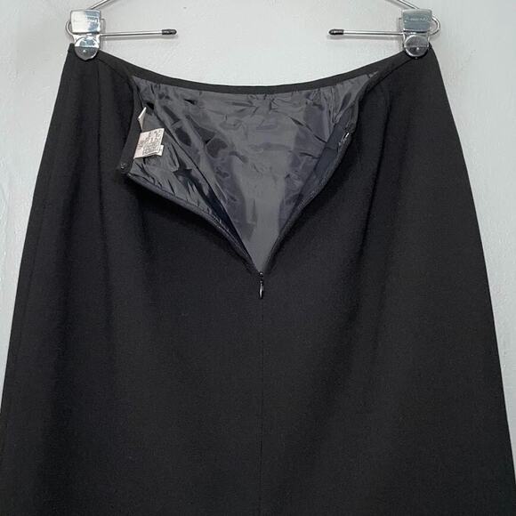 Vintage Le Suit Size 12 Petite Black Maxi Skirt Classic Modest Event Minimalist - Picture 8 of 12